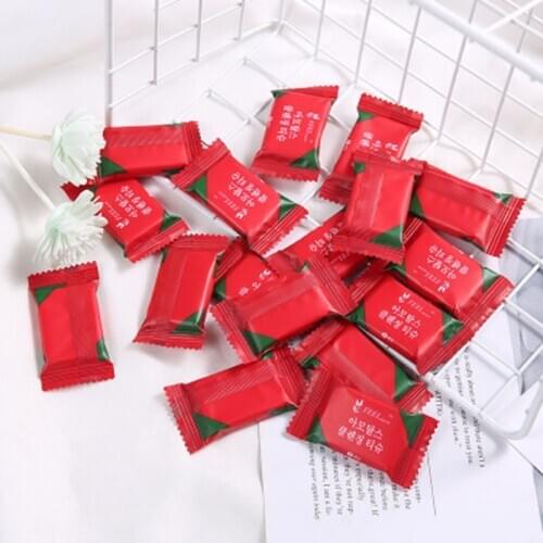 20Pcs Compressed Towel Disposable Candy Cotton Cleaning Towel Small Square Towel Portable Hotel Travel Face Towel