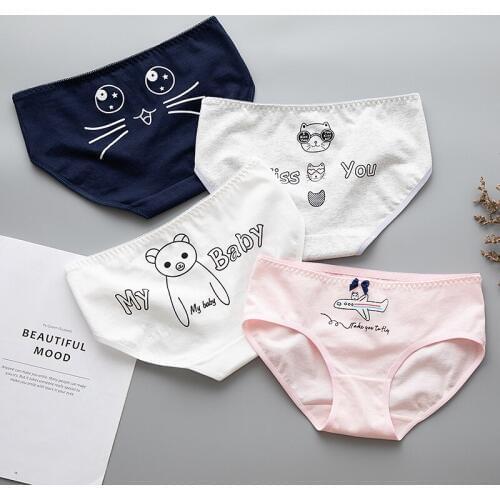 3Pcs/lot Sexy Panties Womens Cotton Underwear Print&Solid Seamless Girls Briefs Fashion Lingerie Female Comfort Underpants Lady