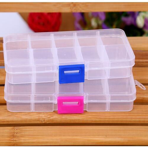 300pcs/lot Free Shipping Wholesale Clear Jewelry Beads Container Storage Plastic Box 10 Compartments lin3961