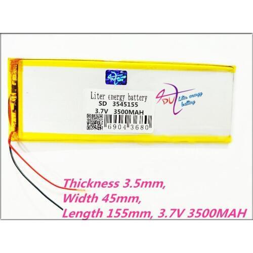 3545155 3.7V 3500MAH Polymer rechargeable batteries MP3 MP4 DVD DVR GPS Tablet PC general battery