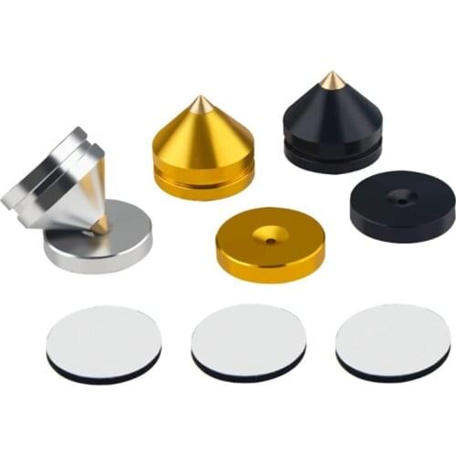4Sets Speaker Stands Feet Pads Spikes Cone Strong Shock Absorptions Floor Foot Nail Isolation Mat Easy to Use Small Prop