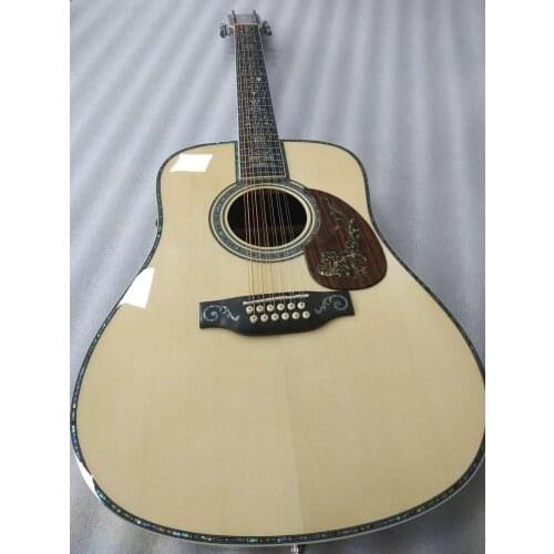 Free shipping AAAA all solid wood 12 string guitar dreadnought body acoustic Guitarra 12 strings