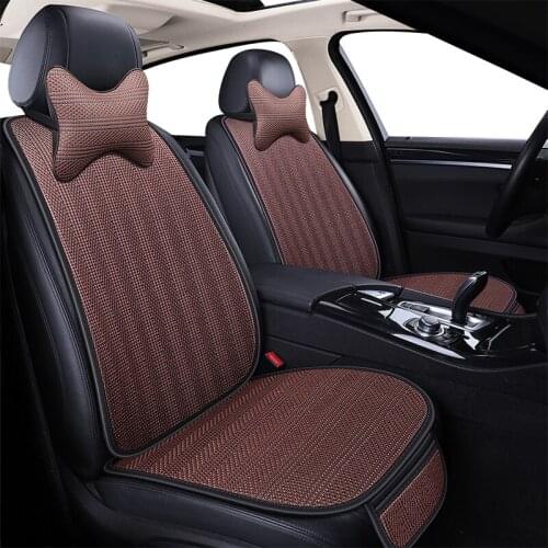 ZHOUSHENGLEE Ice Silk Car Seat Cover Cushion Non Slide Auto Accessories Universal Seat Protector Mat Pad Keep Cool in Summer