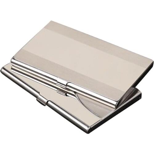 20PCS / LOT Stainless Metal Card Holder Credit Case Silver Box Men Women Business Card Holder Bank Card Bag