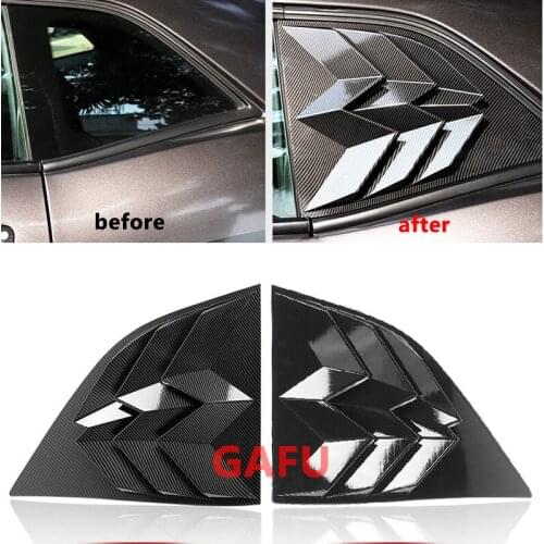 For Dodge Challenger 2015 2016 2017 2018 2019 2020 ABS Chrome Rear Window Spoiler Side Cover Tail Triangle Trim Car Accessories