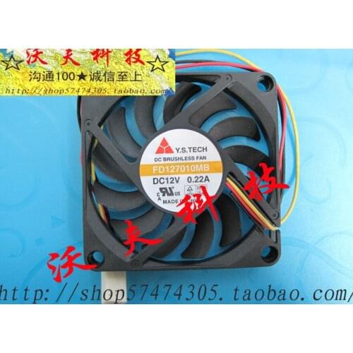 For Original y.s.tech 7010 12v 0.22a fd127010mb computer case cooling fan