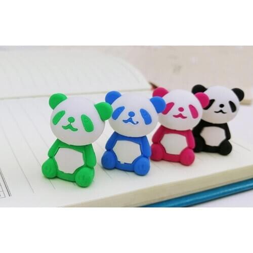 3D Cute panda eraser school stationery childrens toy eraser*2pcs
