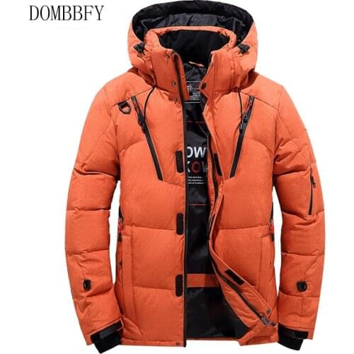 Mens White Duck Down Jacket Winter Warm Hooded Thick Puffer Jacket Coat Male Autumn Casual Overcoat Thermal Winter Parka Men