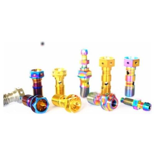 NEW 1PCS Motorcycle Calipers oil tubing titanium alloy screw bolt 1.0/1.25 with one hole
