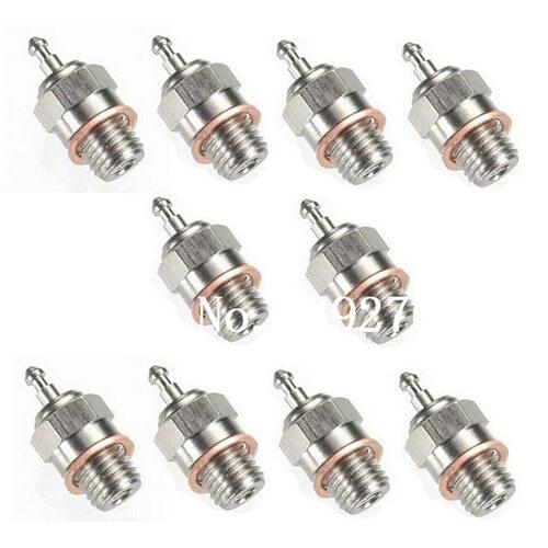 Wholesale 10pcs Spark Glow Plug Hot No.3# N3 N4 4#RC Nitro Power Car Engine Parts Himoto Redcat TRX HSP 70117 RC Cars