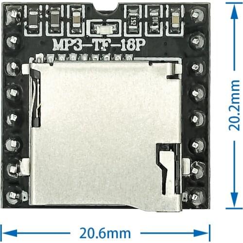 Mini MP3 Player Module with Simplified Output Speaker for UNO