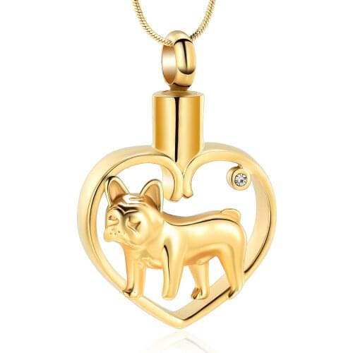 Dog In My Heart Cremation Jewelry For Pet Ashes Necklace 316L Stainless Steel Memorial Urn Pendant Keepsake