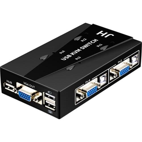 USB KVM Switch Switcher HUB Box USB 2.0 VGA Splitter Printer Mouse Keyboard VGA Monitor 4 in 1 out &2 in 1 out Printer Share Box
