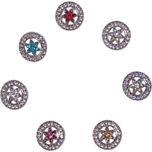 High Quality Ancient Antique Silver Crystal Snap Star Cufflinks for mens Shirt Cuff Buttons Jewelry Drop Shipping MDB18-180