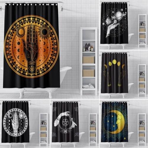 Mandala Shower Curtain White Black Sun And Moon Bathroom Curtain waterproof fabric shower curtain for Bathroom Home Decor
