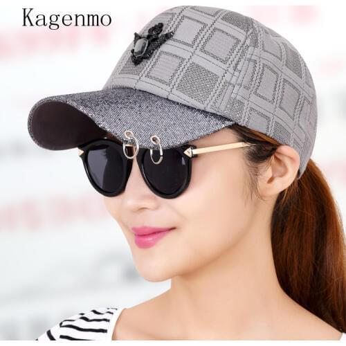 Kagenmo Fashion Retro Metal Ring Baseball Cap Women Skateboard Hipster Hip Hop Visor Cool Hat