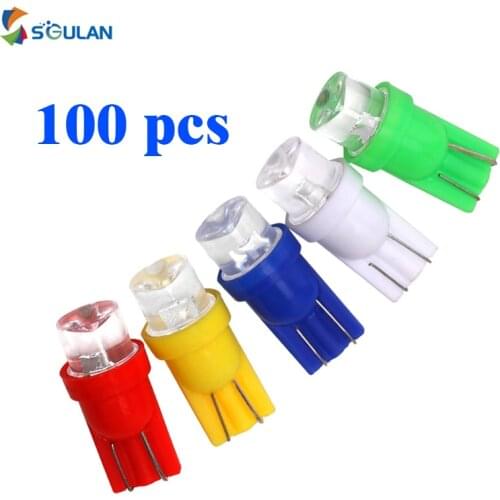 100pcs W5W 194 16 1 LED For Car Bulb License Plate Interior Light Trunk Lamp 3000K Amber Filament Auto Diode 6000K White Red 12V