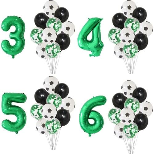 11pcs Football Soccer Theme Party Round Balloons Black White Helium Balloon Sports Meet Boy Birthday Party Decoration Supplies