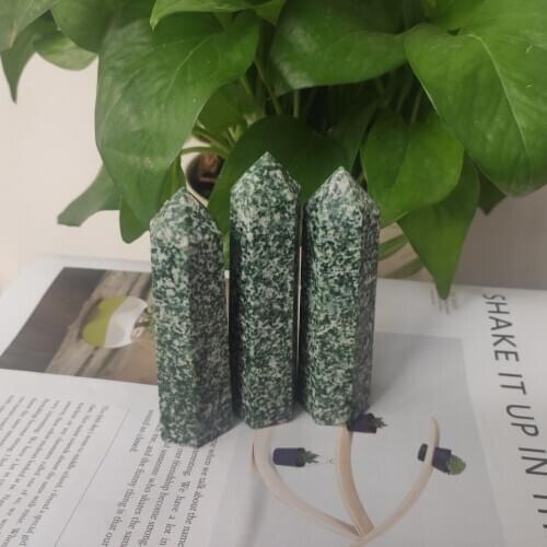 7-8 cm Natural Crystal Qinghai jade Hexagonal Column Crystal Point Mineral Ornament Healing Wand Home Decor Decoration