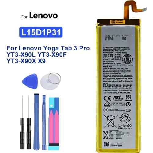 Battery L15D1P31 4000mAh For Lenovo Yoga Tab 3 Tab3 Pro YT3-X90L YT3-X90F YT3-X90X X90 Bateria