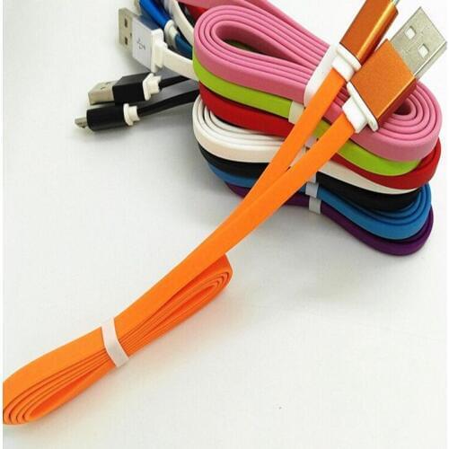 200pcs/lot 1m 8pin aluminium alloy TPE 2A Fast Charger Speed flat noodle usb data charger cable for iphone 5 6 6s 7 se for ipad
