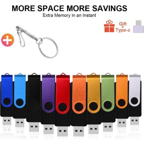 Rotatable smart OTG 2.0 usb flash drive 64GB 32GB 16GB 8GB 4GB pen drive Thumb drives memory stick Business android otg usb key