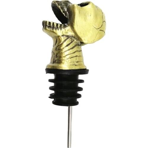 Halloween Zinc Alloy Skull Head Wine Pourer Stoppers Wine Bottle Caps Beverage Bottle Stopper for Bar Hotel Party Home (Bronze)