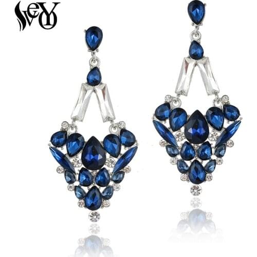 VEYO Classic Bridal Crystal Drop Earrings Luxury Party Earrings for Women Fashion Jewelry Gift