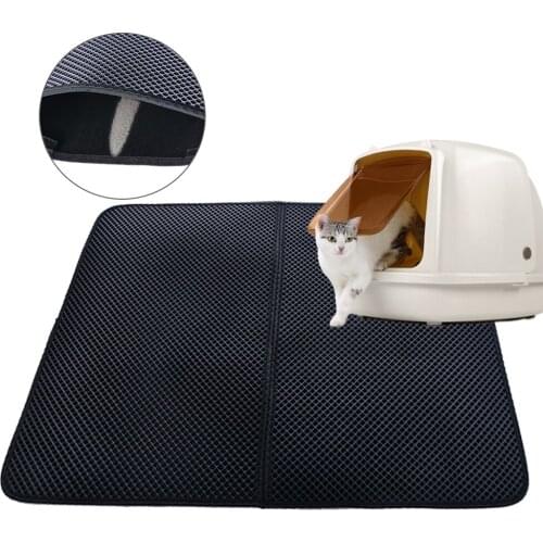 Pets Mat Pad Bottom Litter Cat Mat House Waterproof Pet Cat Non-slip Litter Mat EVA Double Layer Cat Litter Trapping 2021 New