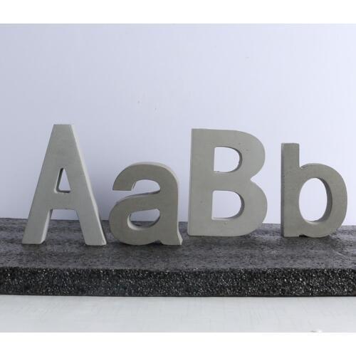 Creative cement lower case letter wall decoration fair faced concrete home art wall decoration silica gel molds