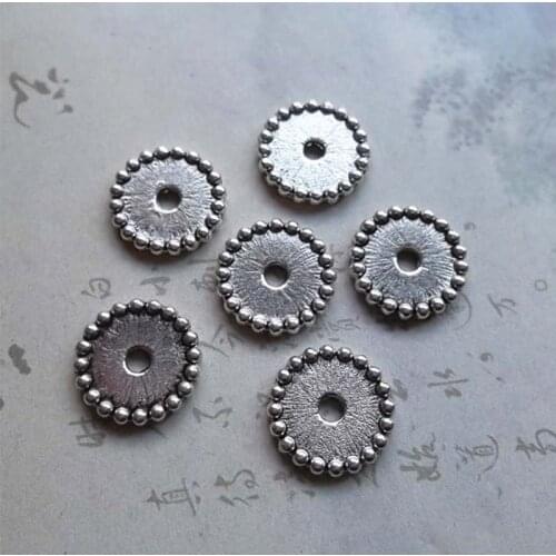 30pcs/lot Gear Shape Round Spacer Beads 11mm Tibetan Silver Metal Handmade Jewelry Charms DIY Decoration Making Bracelet Earring