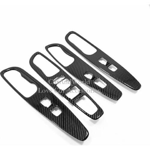 For 2019 Hyundai Santafe Interior Door Armrest Cover Glass Window Lift Switch Button Trims ABS Chrome Car-Styling Accessories