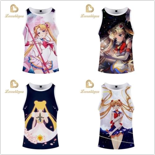 Anime 3d Printed Men Women Fashion Fitness Sleeveless Shirt Tank Top Singlet Bodybuilding Tank Tops Summer Vest