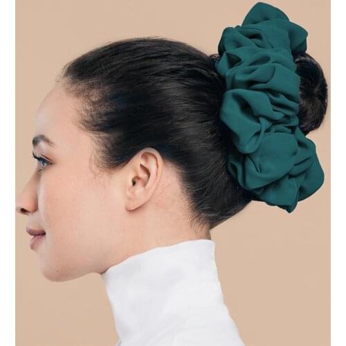Fashion New Trendy Heavy Chiffon Flexible Rubber Band Simple Hijab Volumizing Scrunchie Large Bow Headwear Hair Accessories