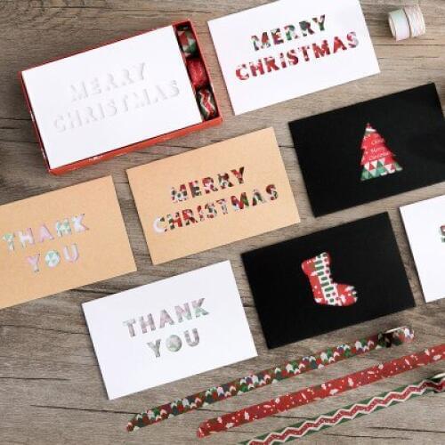 1box Letter Greeting Cards Thank you Card Valentine Happy Birthday Christmas Party DIY Set