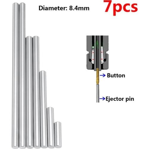 7pcs 8.4mm Ejector Pins Set Pushing Rifling Buttons High Hardness Full Specifications Machine Chucking Reamer Tools Accessories