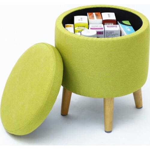Outer cover disassembly washing taburete household round high capacity storage stool living room simple sofa wood sgabello