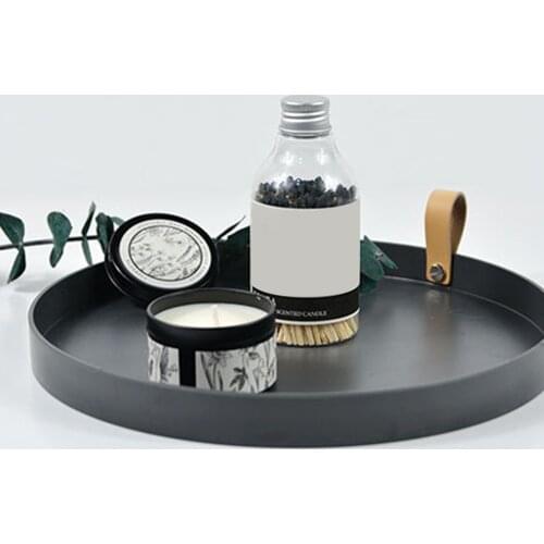 Desktop Storage Tray Nordic Plastic Round Jewelry Trays Living Room Kitchen Table Meal Snack Tray Plate with Handle Home Decor