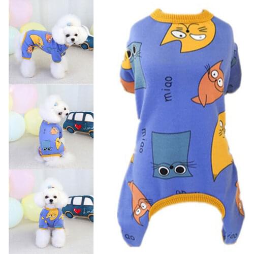 New Pet Dog Home Clothes Four Season Dog Vest T Shirt Jacket Cute Cartoon Dog Cat Shirt for Small Dog Puppy Bulldog Chihuahua