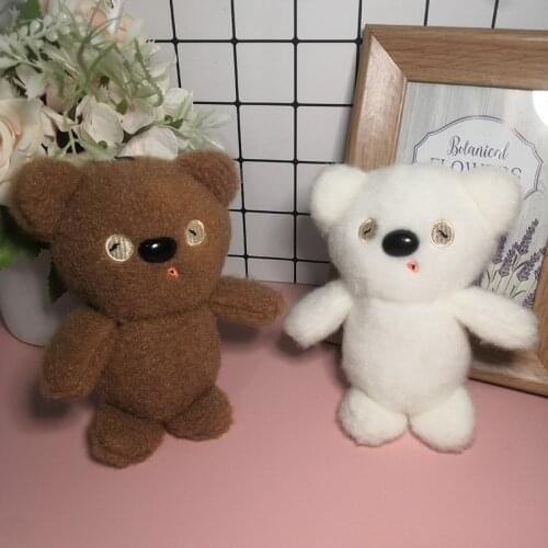 New cute cartoon bear Creative couple backpack doll pendant catch machine Comfort doll 15cm soft Plush decoration wedding gift