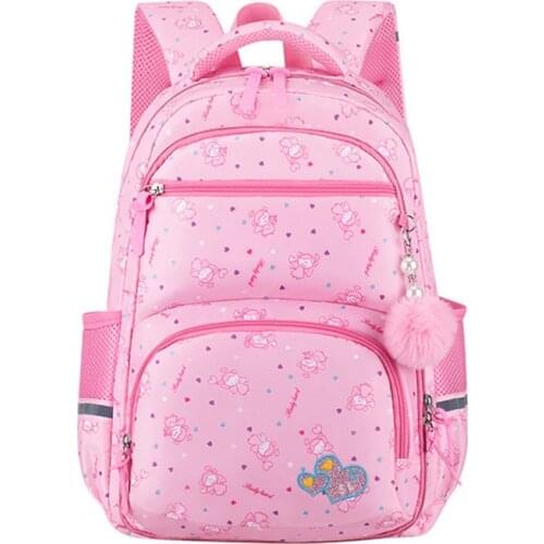 2 Size Cartoon Print Princess Backpack Teenager Girls School bag Large Capacity Orthopedic School Bags For Kid Travel Backpacks