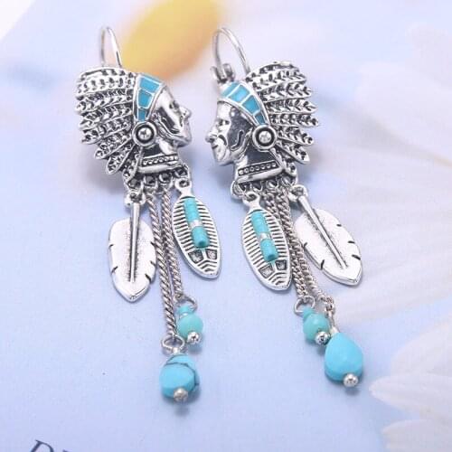 Tribal Leader Earrings for Women Precious Jewelry Tassel Drop Earrings Prevent Allergy Womens Gifts Party