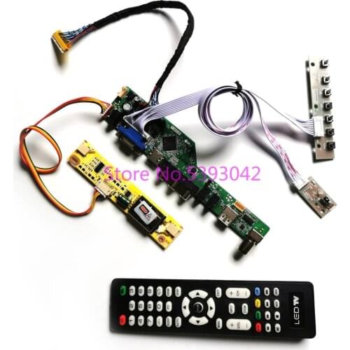 Fit TX39D80VC1GAA Remote+keypad 2CCFL 1280*800 analog signal AV USB 30-Pin LVDS LCD display controller drive board DIY kit