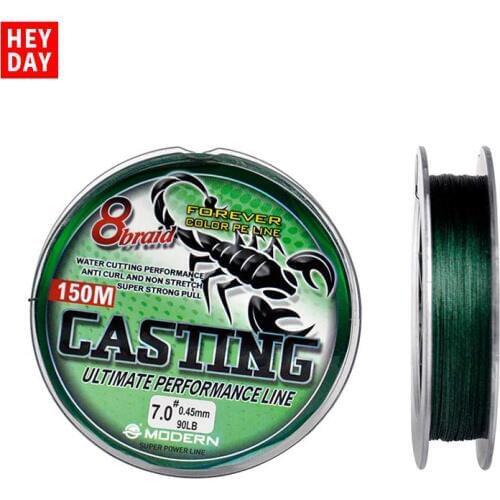 XIANDAI PE Braided 150M Fishing Line 8 Strands 20-100LB Fishi Line 1# 1.2# 1.5# 2# 2.5# 3# 3.5#4# 4.5# 5# 6# 7# 8# Fishing Wire