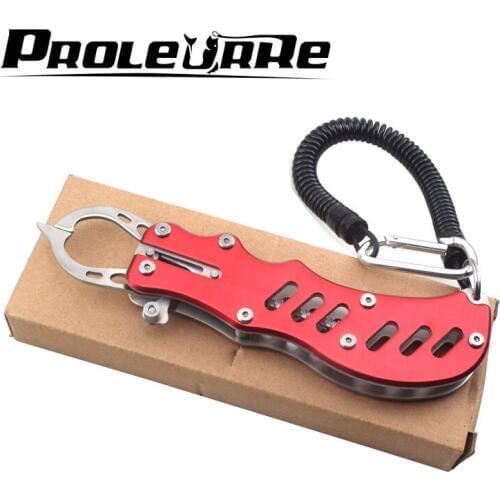 Proleurre Portable Fishing Gripper Trigger Stainless Steel Lock Fish Lip Grabber Powerful Gripper Ice Fishing Tackle Accessory