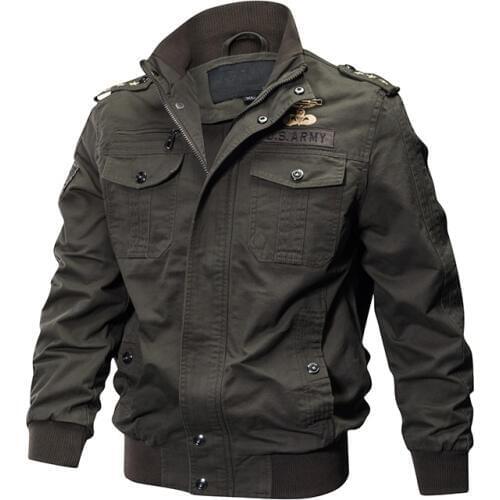 Drop shipping Military Jacket Men Spring Autumn Cotton Pilot Jacket Coat Army Mens Bomber Jackets Cargo Flight Jacket Male