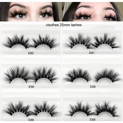 Visofree 25mm lashes 3D mink eyelashes cruelty free 25mm mink lashes handmade crisscross dramatic eyelashes faux cil makeup lash