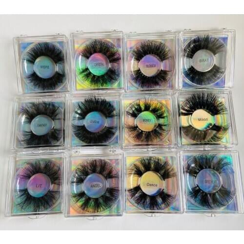 Luxury Fluffy Mink False Eyelashes Thick Long 25mm Fake Lashes Mink Fur Hair Handmade Soft & Vivid Eye Lashes 60 Pairs/lot DHL