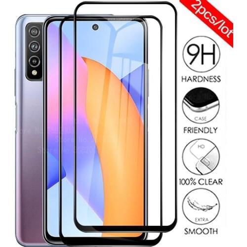 2 Pcs/lot Full Glue Glass For Huawei honor 10x lite 10 9 c 8 a 20 s 30 i 9x lite Protective Glass For 20 pro 8x max 9a 20e Film