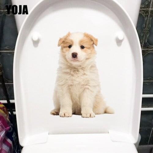 YOJA 17.6×23.8CM Border Collie Cute Aniaml Home Wall Stickers Mural Bathroom Toilet Decor Accessories T1-3151